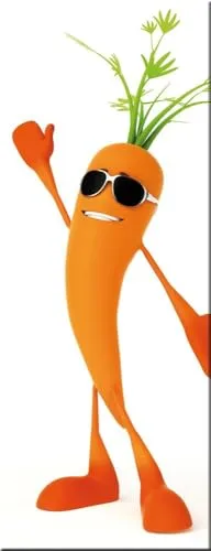 artissimo, Glasbild, 30x80cm, AG9399A, Cute carrot, lustiges Küchenbild, Bild aus Glas hochkant, moderne Wanddekoration aus Glas, Wandbild Wohnzimmer modern