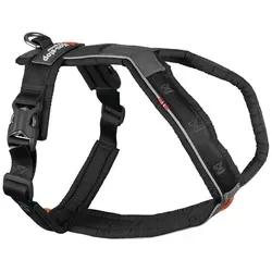 Non-stop dogwear Line Harness 5.0 - Ergonomisches Führ- und Alltagsgeschirr, Schwarz, Größe G 4, vielseitig mit mehreren Leinenbefestigungspunkten und reflektierenden Details