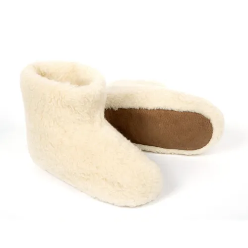 Hausschuhe Damen Herren Warme Wollhausschuhe Halbhoch Hüttenschuhe aus 100% Wolle 40