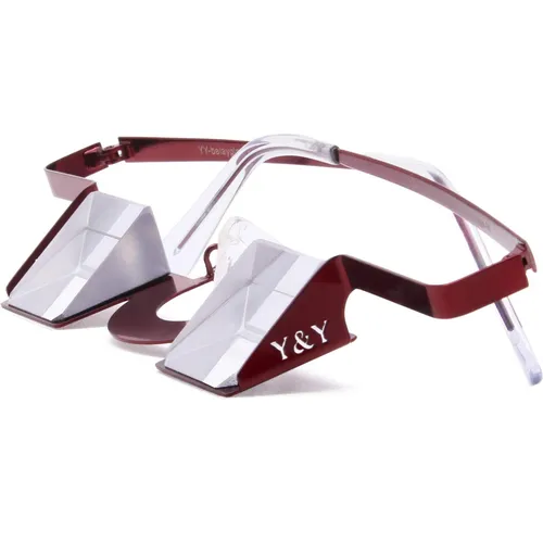 YY Vertical Classic Sicherungsbrille bordeaux red - Sportbrillen für Kletterer mit leichtem Rahmen, ideal für Brillenträger. Die BK7 Hoch-Transparenz-Prismen bieten ein klares Bild und ermöglichen eine optimale Sicht auf Umgebung und Sicherungsgerät.