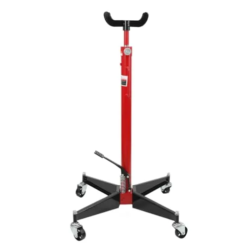 Lfhelper Getriebeheber 500 KG Motorheber Hydraulik Getriebe Heber, 113-186 cm Hubhöhe mit 4 Laufrollen & Fußpedal, stufenlos regulierbar