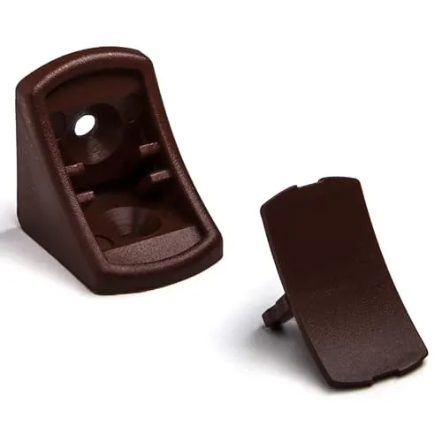 Stück SO-TECH® Korpusverbinder Eckverbinder Schrankverbinder Möbelverbinder Winkel für Möbel 24 x 24 x 20 mm Farbe: Mahagoni 10