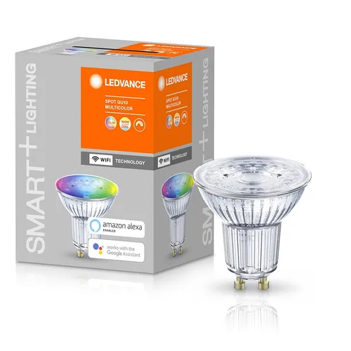 LED Smart+ Glas Reflektor 4,9W = 50W GU10 RGBW 2700K-6500K 45° Dimmbar App WiFi