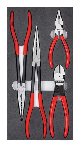 Knipex Zangenset 00 20 01 V16, KFZ, 4 Zangen - Sicherungsringzangen Set mit 4 hochwertigen Zangen aus Spezial-Werkzeugstahl, ideal für präzise Arbeiten in der Werkstatt. Inklusive praktischer Schaumstoffeinlage für perfekte Ordnung!