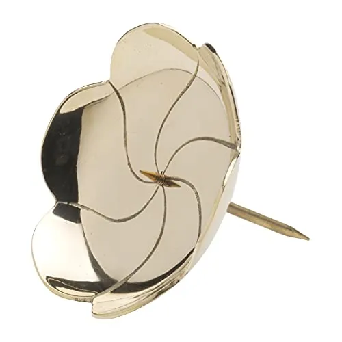NKlaus Kranzteller Lotos Ø10cm Messing Gold poliert Untersetzer Kerzenhalter Dekoteller mit Dorn abschraubbar 10755