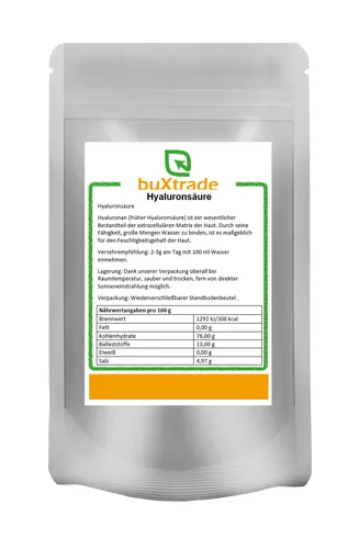 Produktbild Hyaluronsäure | Pulver | Hyaluronan | Lebensmittelqualität | Buxtrade 20 kg