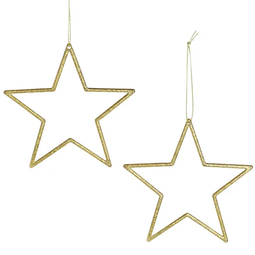Dekostern zum Aufhängen Weihnachtsbaumdeko Festliche Glanzoptik, 12 Stück