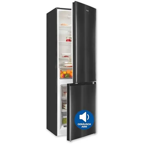 Exquisit Kühl-Gefrierkombination KGC5320-95-E-040C - Kühlschrank mit 315 Litern, 4-Sterne-Gefrierfach und Alarm-Funktion. Ideal für große Haushalte, energieeffizient und leise bei nur 40 dB.