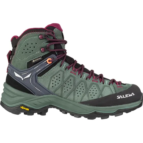 Salewa Damen Alp Trainer 2 Mid GTX Schuhe – Größe 42.5, grün - Wanderschuhe für Damen, leichter und komfortabler Stiefel mit hervorragendem Schutz, ideal für sportliche Tagestouren.
