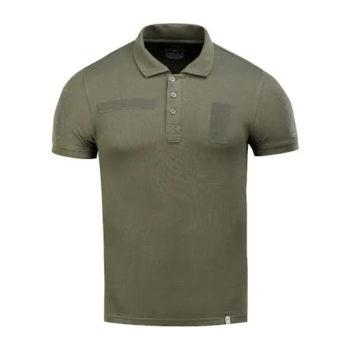 M-Tac Taktisches Polo Shirt Herren – Atmungsaktives & Strapazierfähiges Arbeitspolo mit Klettflächen, Perfekt für Security, Polizei & Outdoor, Army Olive, S