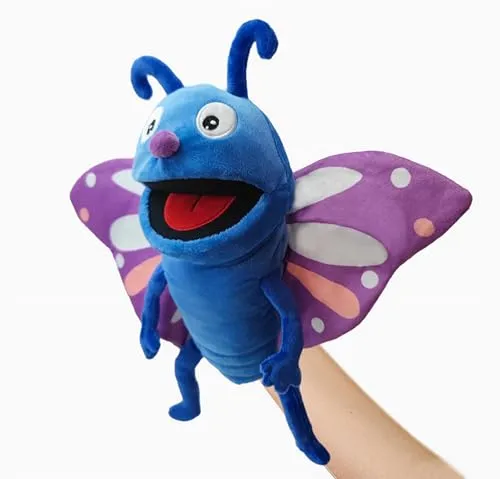LOMTRATS Insekten-Handpuppen für Kinder, Kleinkinder, inklusive Bienen, Schmetterlingen, Libellen usw. mit beweglichen offenen Mündern, perfekt zum Geschichtenerzählen,Geburtstagsgeschenke