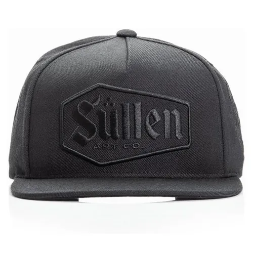 Sullen Clothing Snapback Cap Last Rites Schwarz-Schwarz - Stylische Baseballkappe im Streetwear-Look mit einzigartigem Sullen Art Co. Logo und bestickter Rose. Verstellbarer Snapback-Verschluss für optimalen Sitz, ideal für modebewusste Herren.