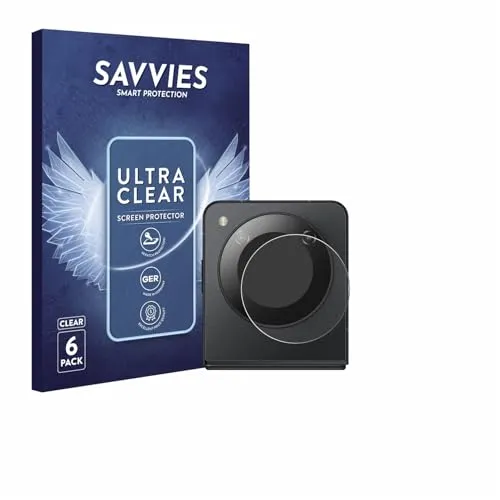 Savvies 6 Stück Schutzfolie für Nubia Flip 5G (NUR Kamera) Displayschutz-Folie Ultra-Transparent