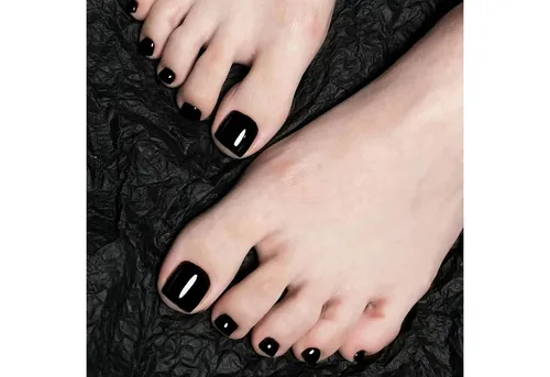 LuxusKollektion Nageldesign Zubehör 24er Set Künstliche Zehen Nägel Schwarz Full Cover Acryl Fußnägel