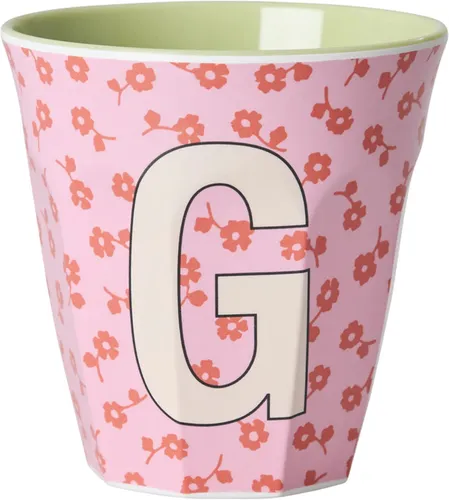 Rice by Rice Melamine Cup With The Letter G Flowers Medium 250 Ml Größe Standard