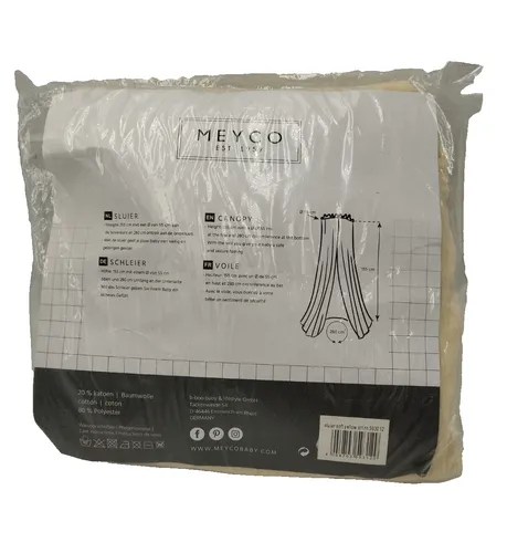 Neu Meyco Babybett Schleier Betthimmel soft Yellow 2.Wahl #