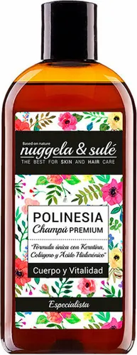 Nuggela & Sulé Polinesia Keratin Shampoo 250ml - Shampoo für alle Haartypen, schützt vor Haarausfall und sorgt für Glanz und Volumen. Ideal für feines, dünneres Haar mit entzündungshemmenden Inhaltsstoffen.