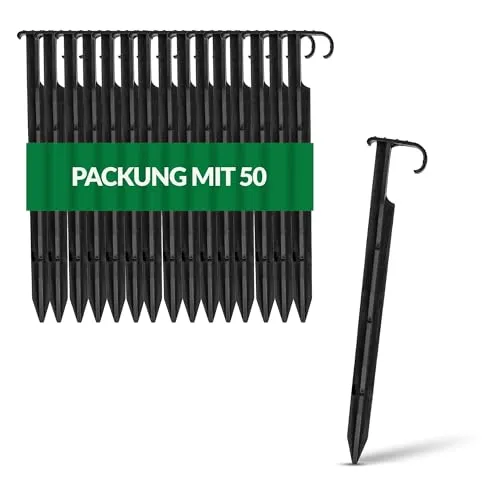 GARDENIX 50 Stück AquaPIN Gartenschlauch Anker Boden Erdspiess Befestigungsanker für Tropfschlauch Perlschlauch Steckgabel
