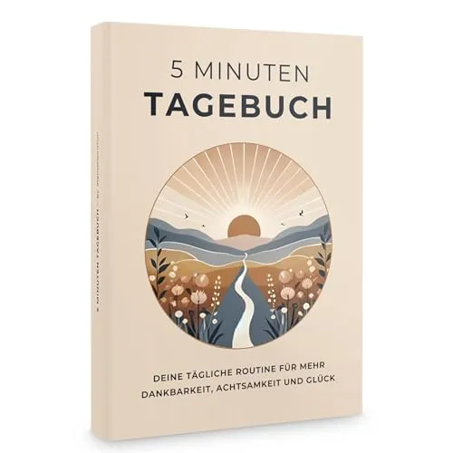 memoriecation 5 Minuten Tagebuch - Dein Journal für mehr Dankbarkeit und Achtsamkeit - Tagebuch für Erwachsene, fördert tägliche Reflexion und Glück durch abwechslungsreiche Vorlagen und hochwertige Materialien.