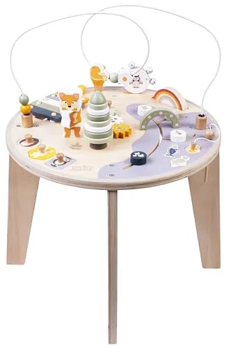 Engelhart - 640030 - Spieltisch aus Holz mit vielen Aktivitäten - Fördert die Feinmotorik - Ab 12 Monaten