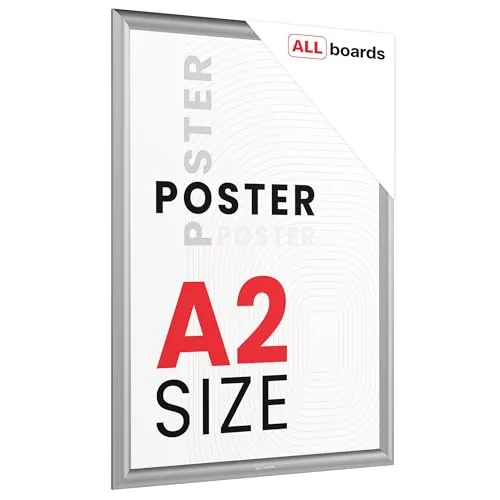 ALLboards Plakatrahmen, Klapprahmen A2-Format, Silber
