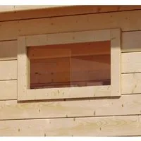 Chillroi Saunafenster 84 x 44 cm - für 38 mm Wandstärke, langlebiges Kunstglas für optimale Belichtung in Gartenhäusern und Schuppen