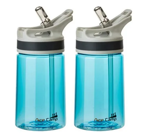 AceCamp Trinkflasche 2er-Set 350 ml in Blau mit Sprungdeckel - Praktisches 2er-Set Trinkflaschen mit 350 ml Volumen, ideal für Sport, Alltag und Outdoor-Aktivitäten. BPA-frei, auslaufsicher und leicht, perfekt für unterwegs. Der Sprungdeckel ermöglicht eine einfache Handhabung.
