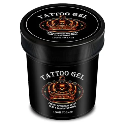 100ml Tattoo Butter, Tattoopflege, Professionelle Tattoo Creme, Tägliche Pflege und Aftercare für für Neue, ältere Tattoos, Strahlende Tattoofarben,Grau