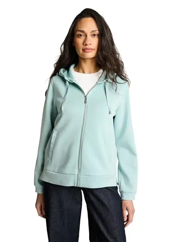 TOM TAILOR Kapuzensweatjacke Damen, blau hazel, Gr. M von Tom Tailor