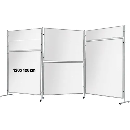 FRANKEN Trennwand ECO, doppelseitig, weiß 120 x 120 cm - Raumteilung leicht gemacht – die FRANKEN Trennwand ECO ist beschreibbar und magnethaftend, ideal für Büros. Flexibel aufstellbar und in dezentem Weiß, passt sie perfekt in jede Umgebung.