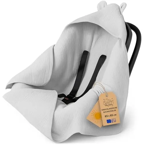 Einschlagdecke Musselin – Atmungsaktive Babydecke für Kinderwagen und Autositz von Totsy