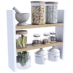 Matkam Möbel Küchenregal, Mehrfarbig - Küchenmöbel, zweistufiges Regal aus 18 mm laminierten Platten, ideal zur optimalen Nutzung des Küchenraums, stabil und stilvoll