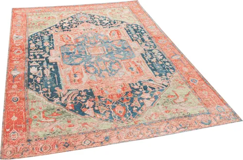 TOM TAILOR HOME Teppich Funky Orient Heriz - Flachgewebe-Teppich mit Vintage Design und strapazierfähiger Kurzflor-Optik. Ideal für Wohn- und Essbereiche, bringt er modische Akzente in Ihr Zuhause.