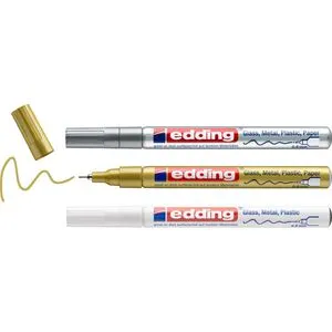 Edding Lackmarker 780 metallic, Strichbreite 0.8 mm, wasserfest, 3 Stück