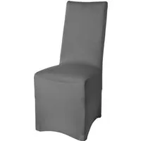 Beautissu Leona Stuhlhusse 95x45cm Anthrazit Stretch Bankett