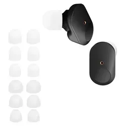 kwmobile 14x Ersatzpolster kompatibel mit Sony WF-1000XM3 / WF-1000XM4 / WF-1000XM5 - 4 Größen - Silikon Ersatz Ohrstöpsel In-Ear Kopfhörer - P... - Weiß