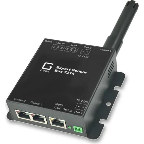 GUDE 72143 Expert LAN-Sensor - Luftreiniger für präzise Umgebungsüberwachung von Temperatur, Luftfeuchte und Luftdruck - ideal für professionelle Anwendungen mit 100Mb LAN-Anschluss.