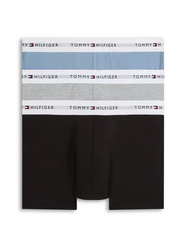 Tommy Hilfiger Underwear Trunk (3-Stück) in Brisk Blue/Black/Ice Heather, XL (54) - Körpernahe Passform mit elastischem Bund für optimalen Tragekomfort. Maschinenwaschbar und aus hochwertiger Baumwolle mit Elasthan für Flexibilität. Ideal für den täglichen Einsatz.