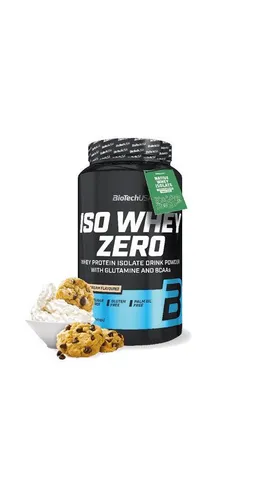 BioTech USA Iso Whey Zero 908g - Cookies Cream - Iso Whey Zero bietet 22 g hochwertiges Protein pro Portion und unterstützt eine ausgewogene Ernährung. Das Pulver ist frei von Lactose und Zucker, ideal für eine flexible Integration in den Alltag.