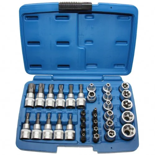 Alkan Torx Steckschlüssel Satz T10-T60 E4-E20 34-tlg Sicherheitsbits
