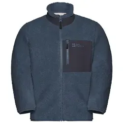 Jack Wolfskin Kinder Ice Curl Jacke (Größe 140, blau) - Funktionsjacke aus kuscheligem Fleece, ideal für kalte Tage und gleichzeitig stylisch im minimalistischen Design.