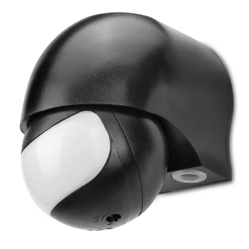 Bewegungsmelder Infrarot Wand innen außen outdoor Aufputz IP44 180° 12m schwarz