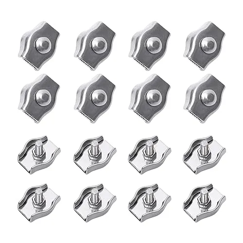 Drahtseilklemmen, Edelstahl-Befestigungsklemmen, Simplex-Klammern, Rigging-Befestigungselemente, für Wäscheleine, Banner, Markisenbefestigung (M2) 16