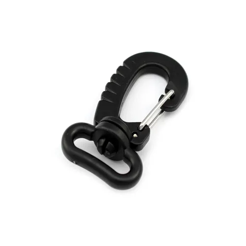 Karabiner mit Wirbel Gurtbreite 20mm 54x28mm Kunststoff Schnapphaken Haken 10