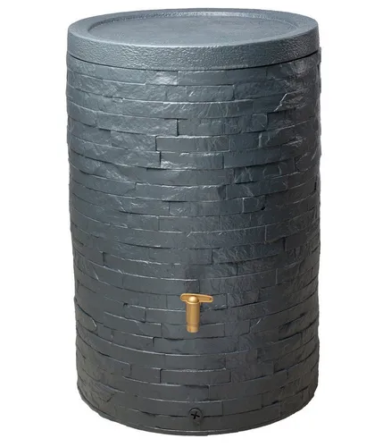 ARONDO Regentonne 400L graphitegrey mit Deckel - Wasserspeicher & Regentonnen, ideal zur Regenwassernutzung und umweltfreundlich für Gartenbewässerung
