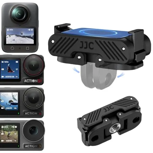 JJC Osmo Action 5 Pro 4 3 Magnetische Halterung Schnellverschluss Adapter | Magnethalterung für DJI Osmo 360 Action 5 Pro 4 3, Klappbare Zwei-Klaue & 1/4