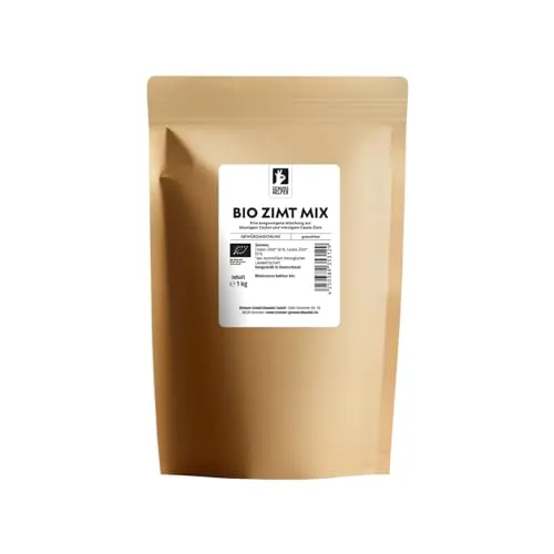 BIO Zimt Mix von Bremer Gewürzhandel, 1kg - Kräuter mit harmonischer Mischung aus Cassia & Ceylon Zimt für intensiven Geschmack in Süßspeisen, Getränken und herzhaften Gerichten – 100% natürliche Qualität.