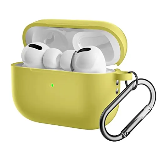 CoverKingz Hülle kompatibel mit AirPods Pro 2 - Silikon Schutzhülle Cover - Case Tasche Gelb