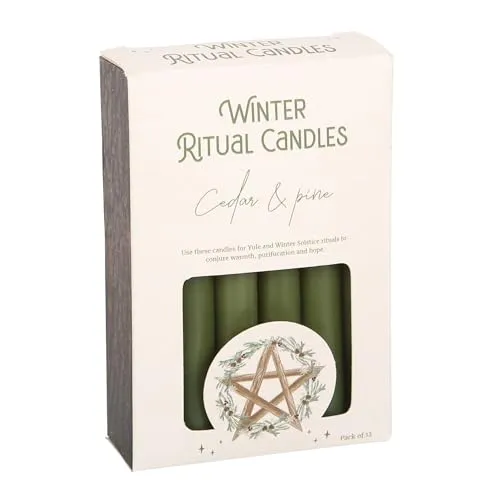 Yuletide Dekor: Zeder & Kiefer Wintersonnenwende Zauberkerzen – heidnische Feiertagsrituale, Yule Candles UK – Duftende Winter-Ritual-Kerzen-Packung