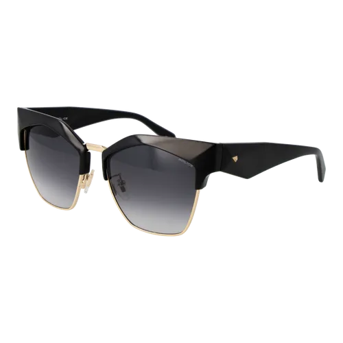 Police Sonnenbrille SPLN59 0Z42 56 – Stilvolle Katzenaugen-Optik - Elegante Damen-Sonnenbrille mit schwarzem Kunststoffrahmen und grauen Verlaufsgläsern. 100% UVA & UVB Schutz für unbeschwerte Sonnentage. Mit Original-Etui.